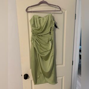 Green midi cocktail dress